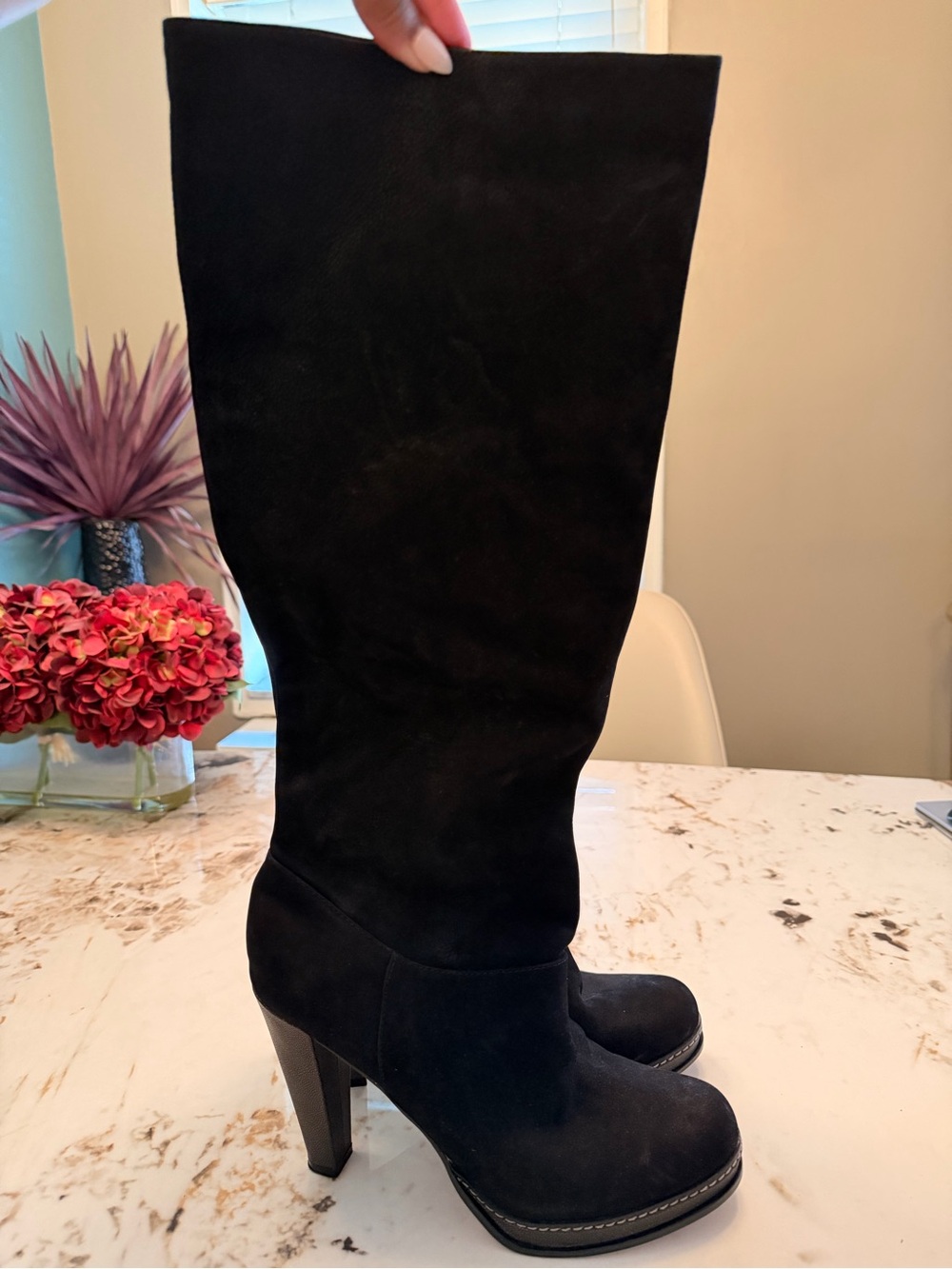 Pre loves Cole Haan x Nike Air Black Slouchy Suede Boot - size 11
